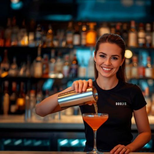 Serveuse de doolys qui prépare un cocktail