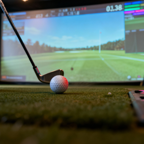 Photo of a Doolys golf simulator screen